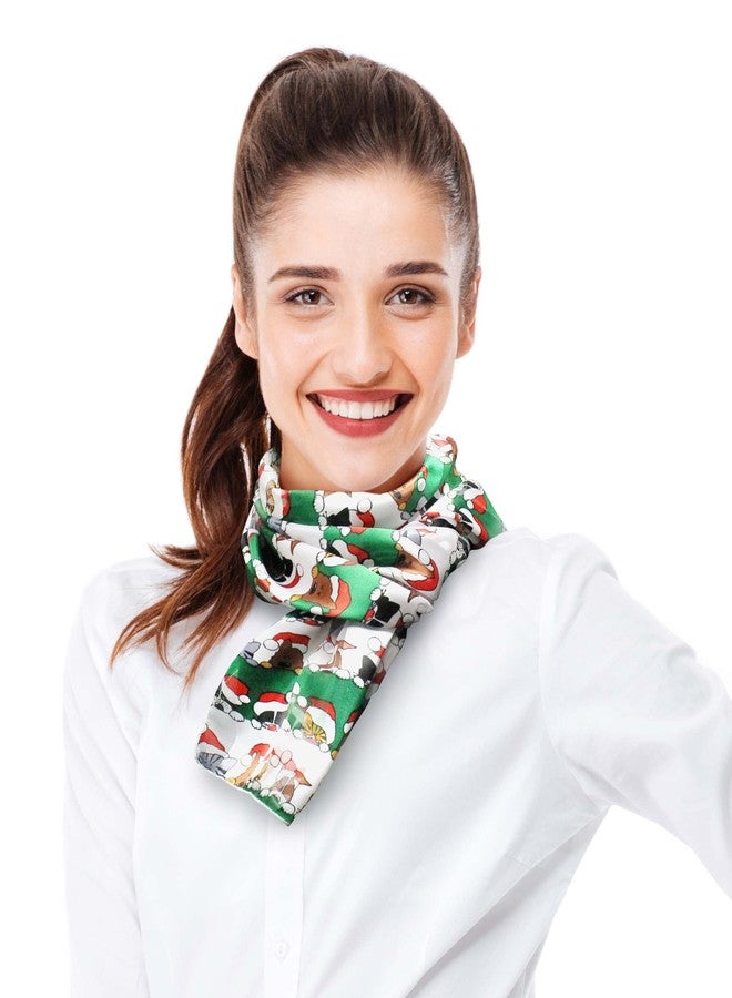 CBC Crown Christmas Scarf - Santa, Snowman, Ornament, Ginger Cookie Theme - 13"x 60" Made In Korea (Christmas & Friends - GN) - Image 4